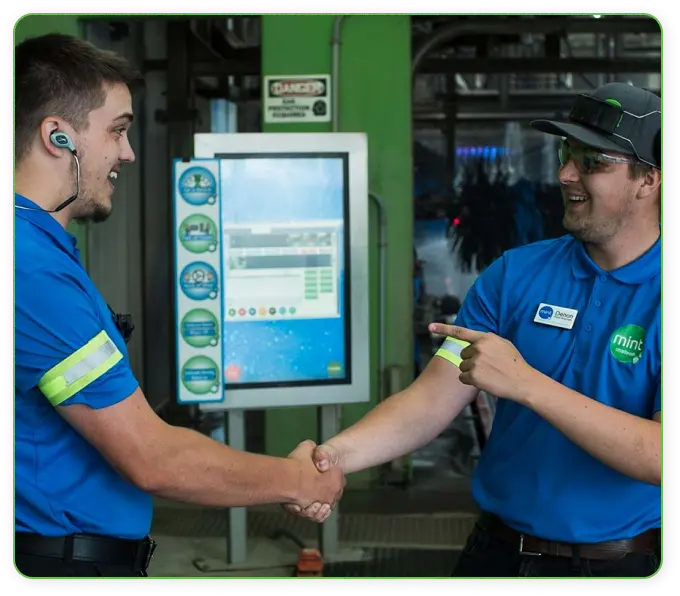 About Us 10 Automatic car wash | Mint Smart Wash team illustrating corporate values