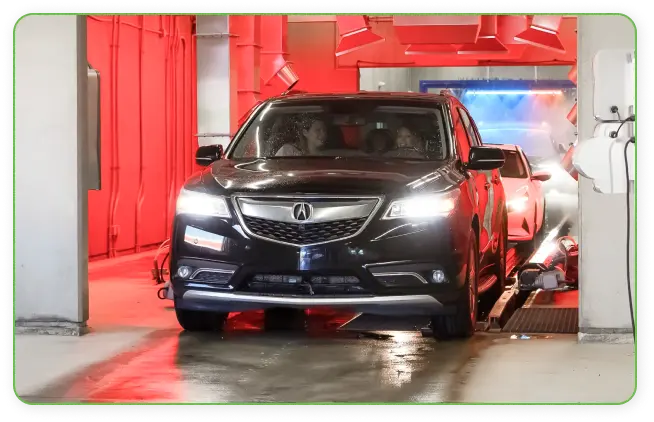 About Us 8 Automatic car wash process at Mint Smart Wash
